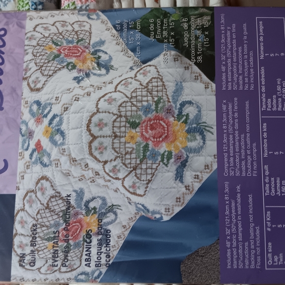 8 BUCILLA Floral Quilted Block Patterns